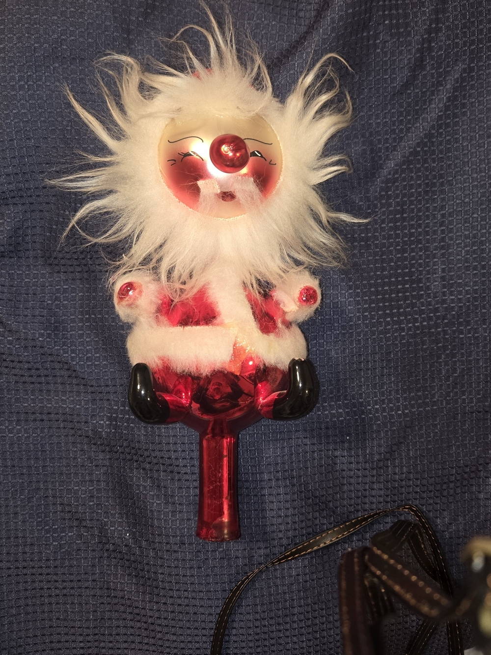 Red Santa Tree Topper with White Fur Trim